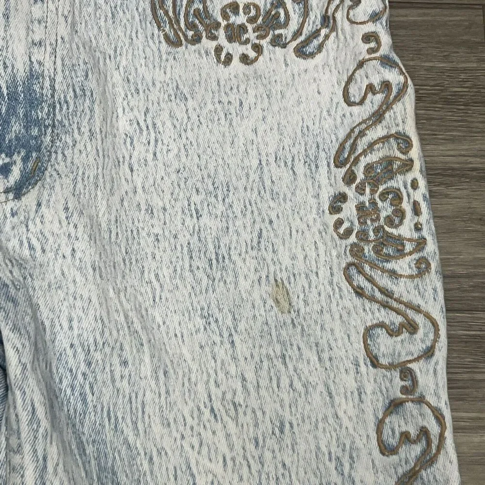 Anti‎ Basicx Jeans Womens 28x28 High Rise Vintage Y2K Embroidered Western Faded